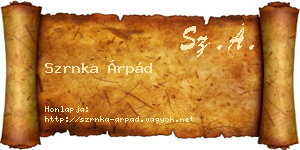 Szrnka Árpád névjegykártya