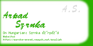 arpad szrnka business card